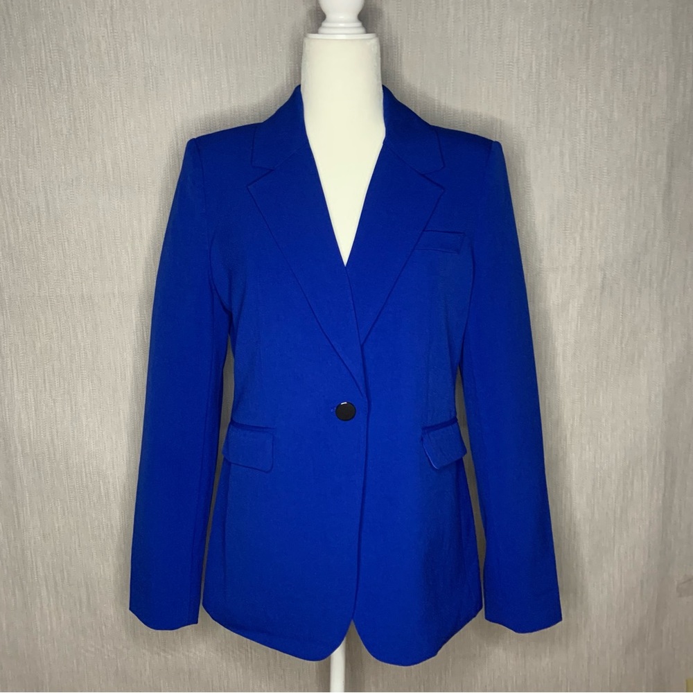 NWT Truth by Republic Solid Cobalt Blue Open Front Blazer | Size 10